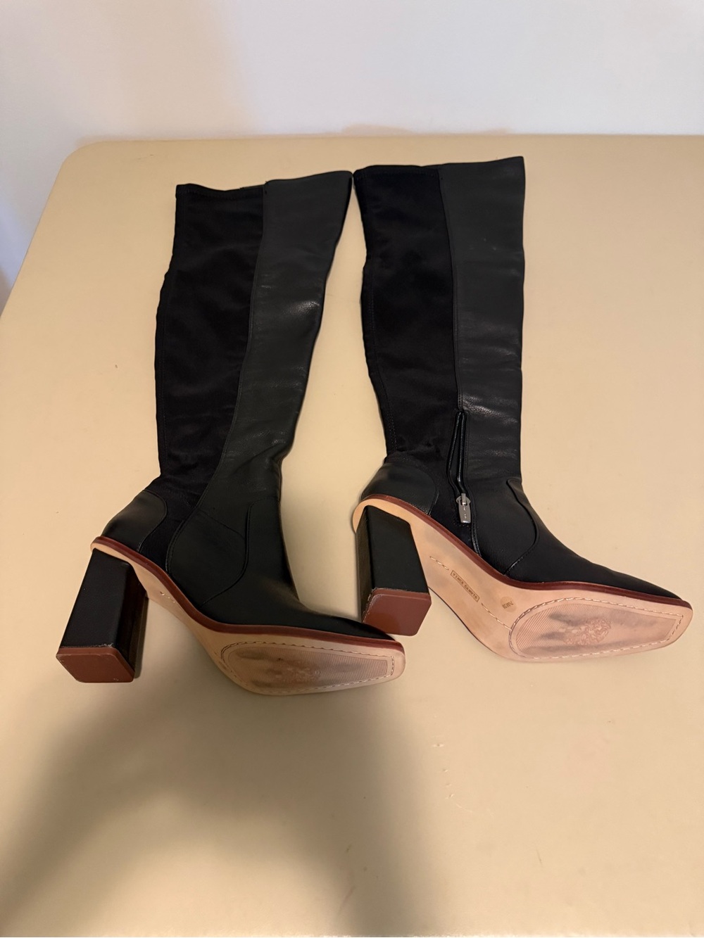 Vince Camuto Black Over-the-Knee Block Heel Boots